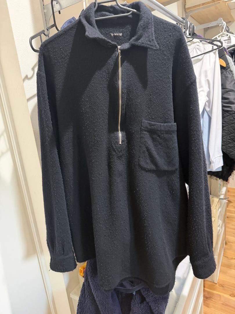 comoli 23aw 縮絨ウール ハーフジップシャツ　サイズ3