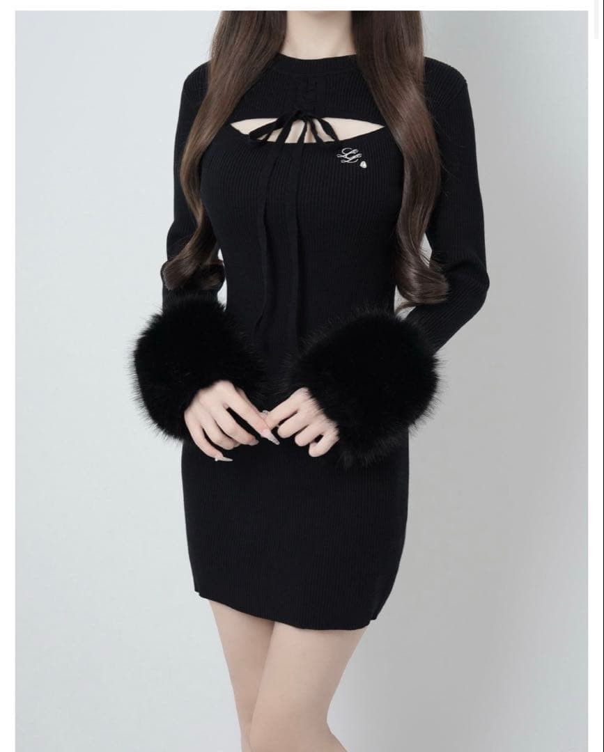 kia♡　ニットワンピース　ブラック