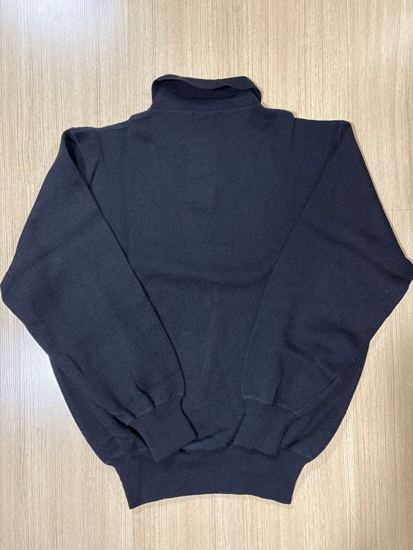 美品　90s イタリア製　メリノウール　ポロニット　サイズL ブラック