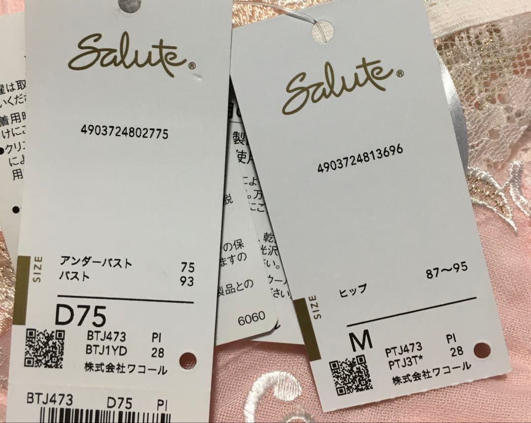 新品　ワコール　サルート 73G ブラジャーD75 ソングM