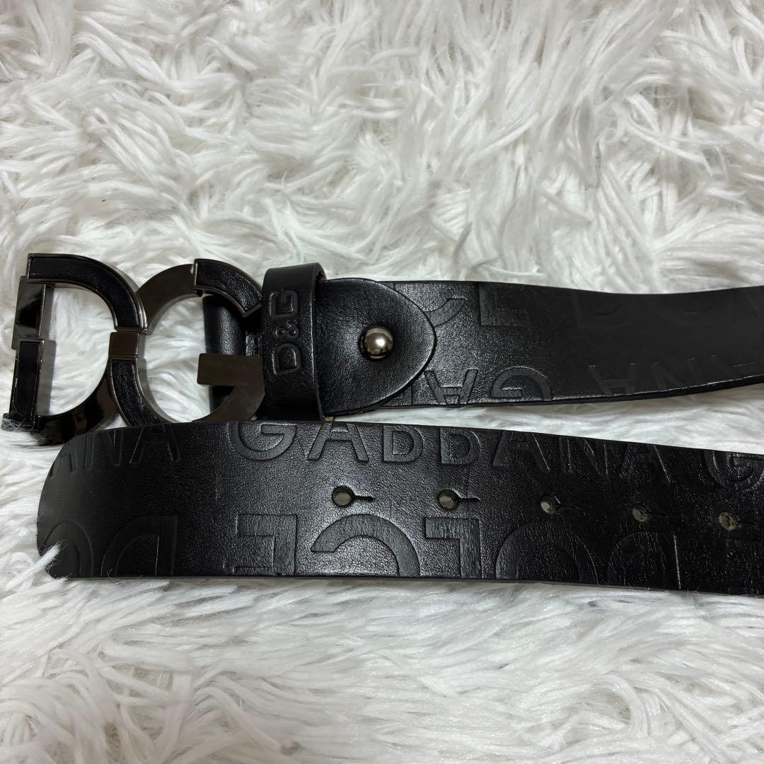 DOLCE & GABBANA ベルト　バックル　DC レザー　イタリア製