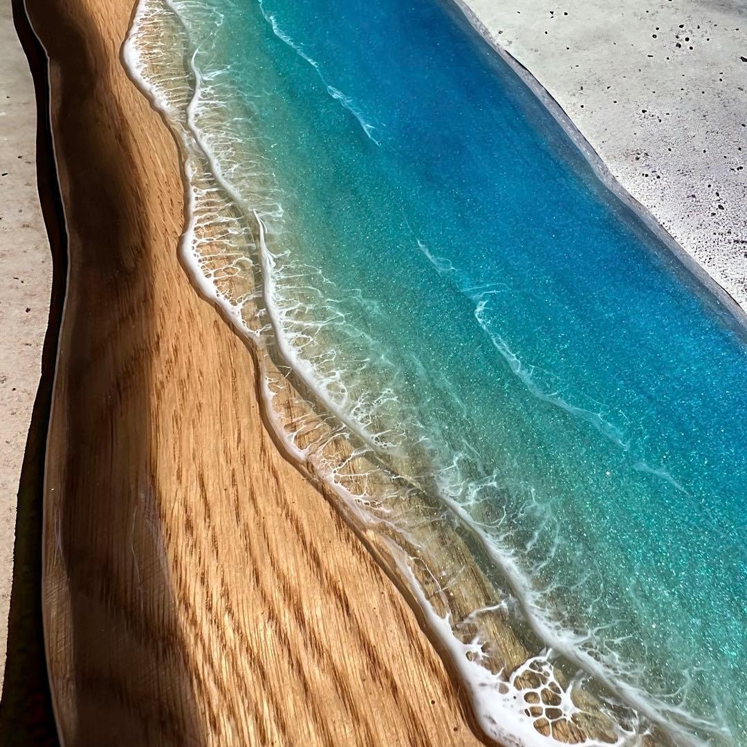 一枚板　レジン　レジンアート　海アート　インテリア　オーシャンアート　無垢