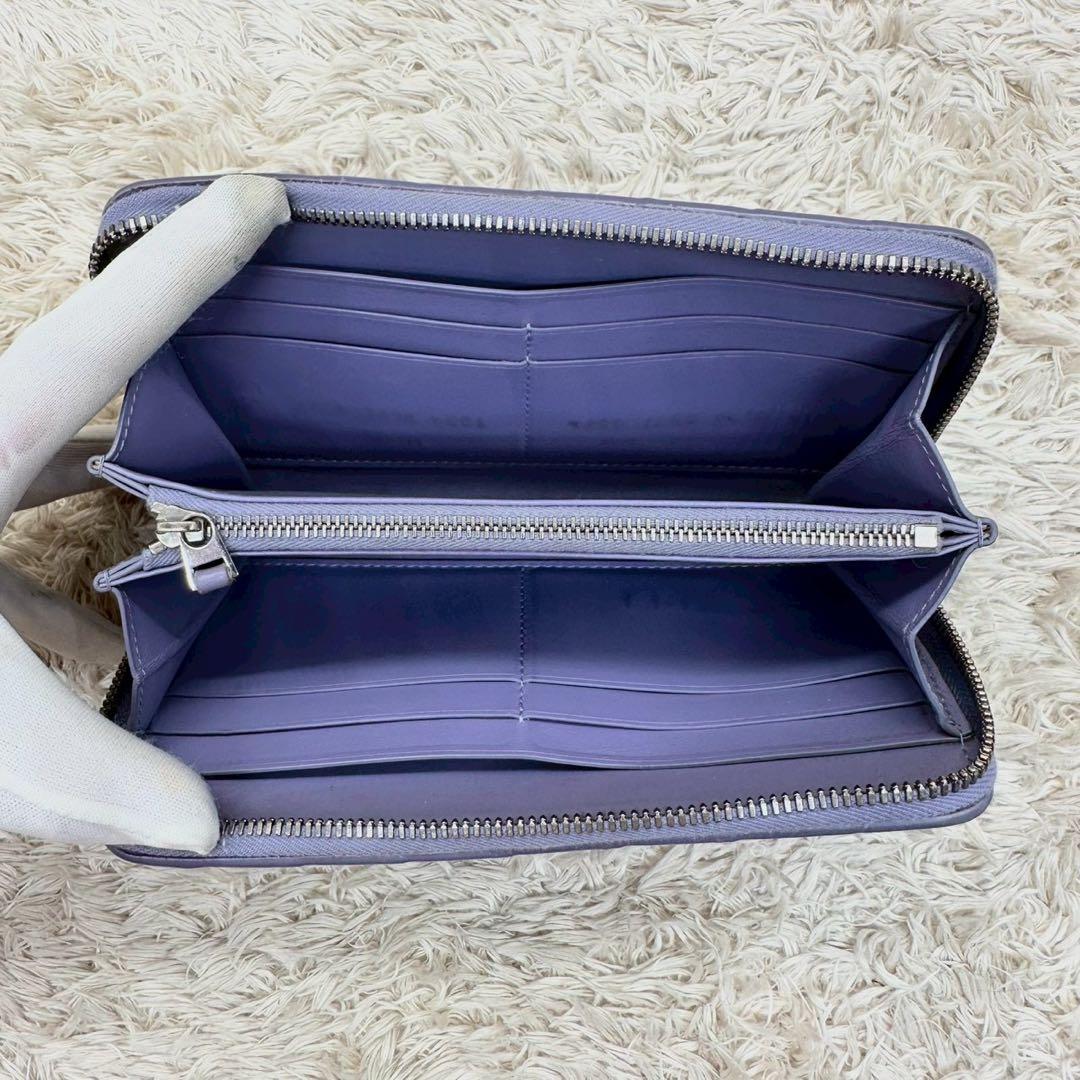 【美品】ボッテガヴェネタ 長財布 ラウンドファスナー パープル マキシ