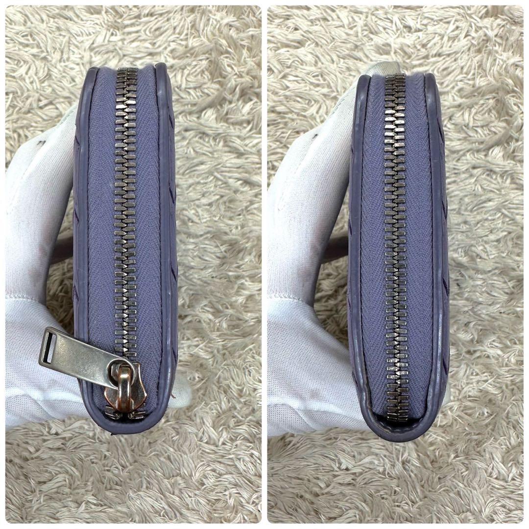 【美品】ボッテガヴェネタ 長財布 ラウンドファスナー パープル マキシ