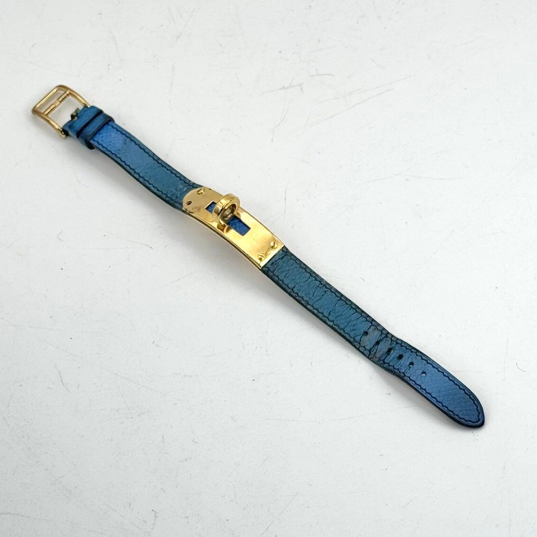 エルメス　ケリーウォッチ　ブルー　腕時計　レディース　カデナ　レザー　ベルトのみ