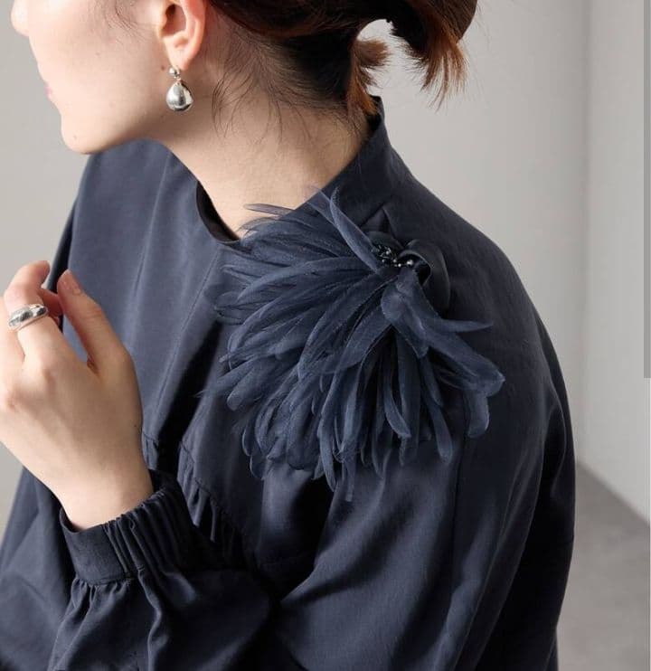 新品同様！VERMEIL par iena シルクオーガンジーコサージュ