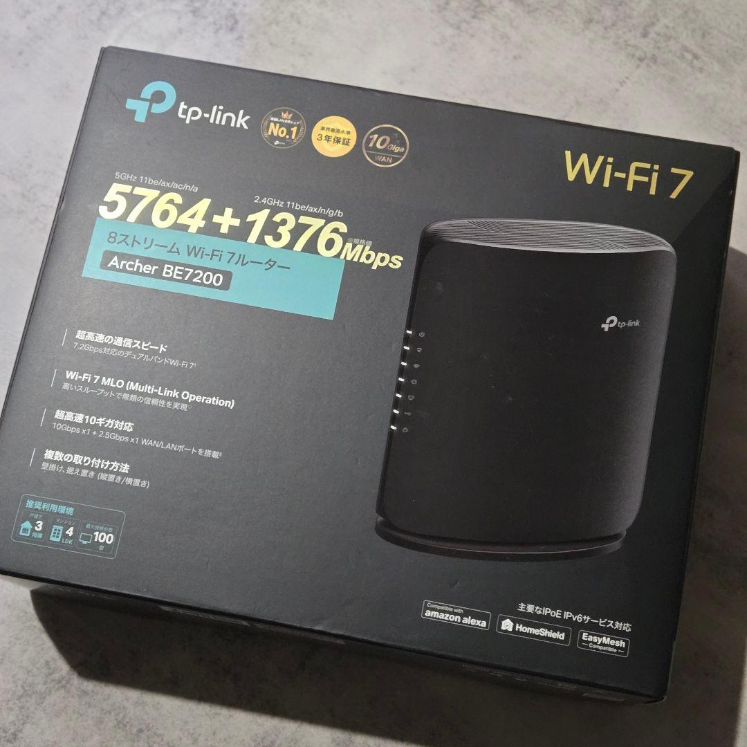 【新品•未使用】TP-Link Archer BE7200 Wi-Fi 7