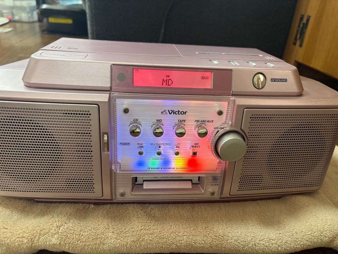 Victor MD/CD/カセットデッキ ピンク