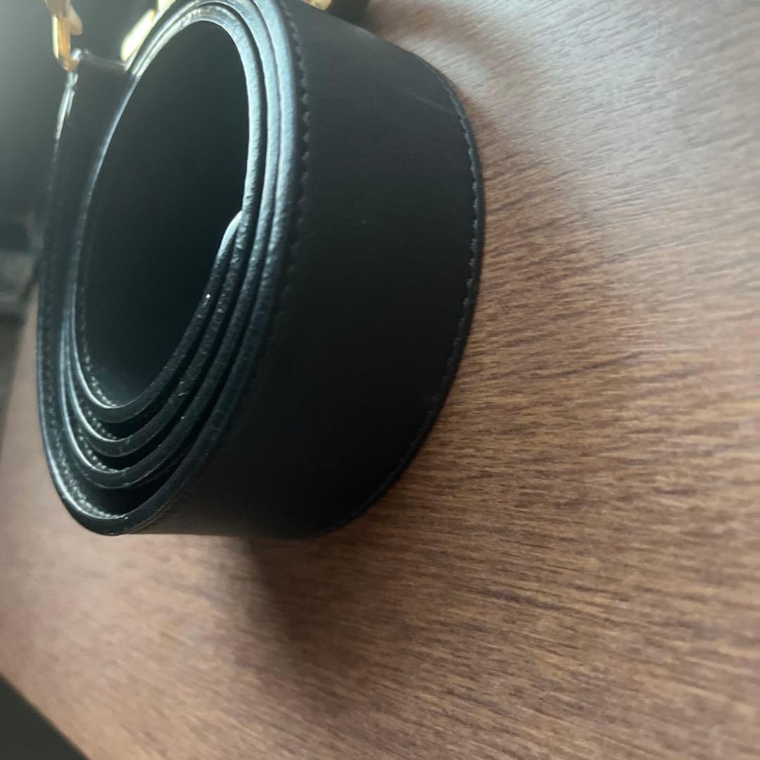 GUCCI 黒レザー ベルト 402993