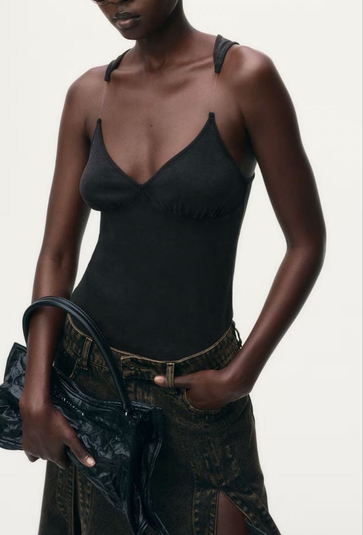 ハンガー付き Glenn Martens  リブタンクトップキャミソール