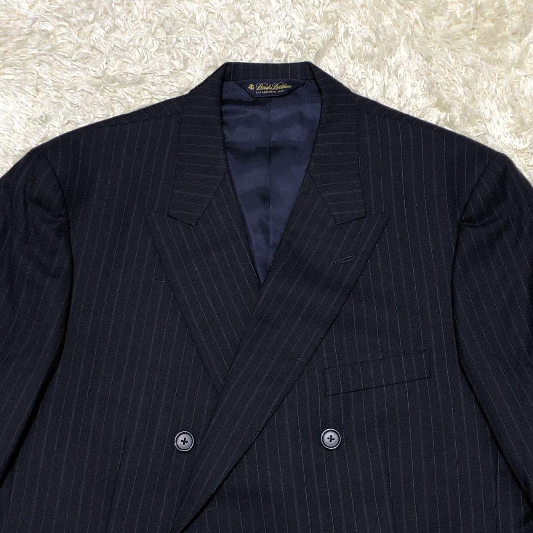 【極美品】ブルックスブラザーズ ダブルブレスト ジャケット 紺 ストライプ