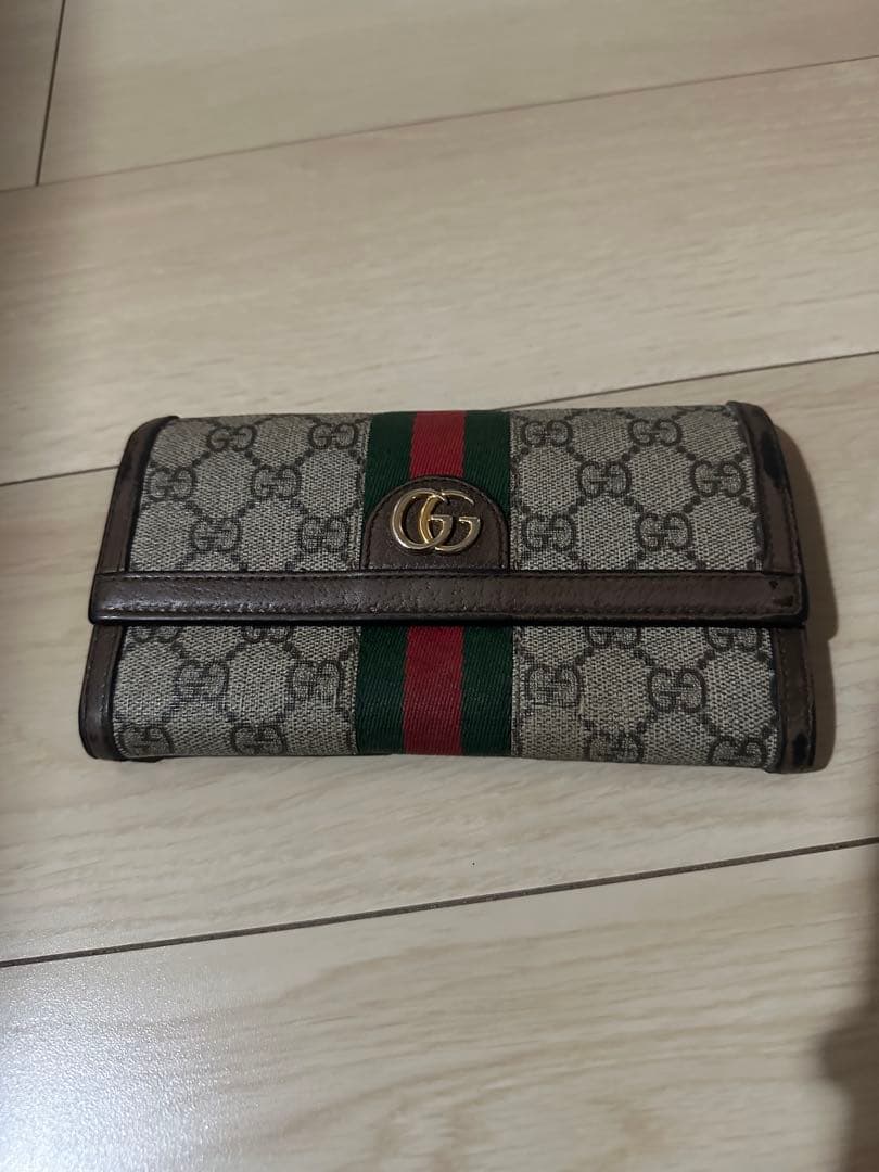 GUCCI グッチ 長財布 GGキャンバス×レザー ロングウォレット