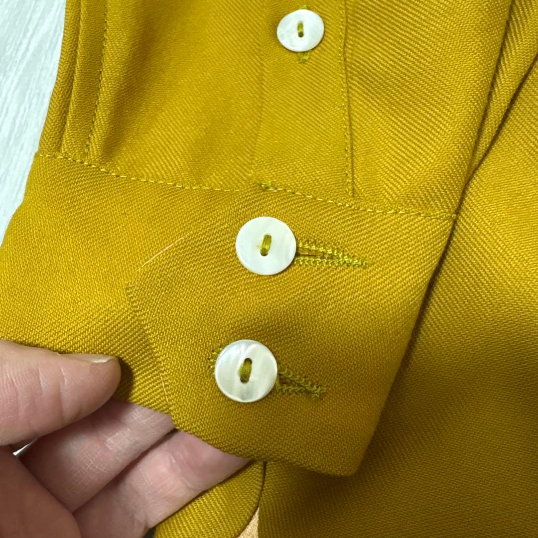 ヴィンテージ イングランド製 総サテン 比翼 オーバーサイズ シャツジャケット