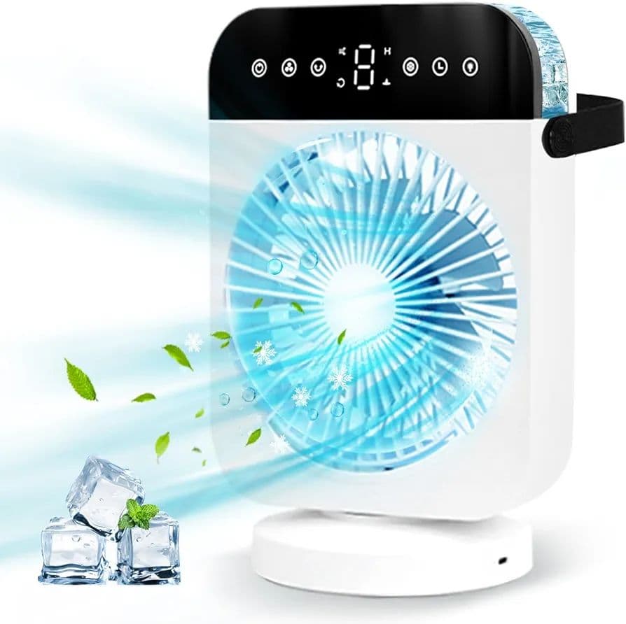 冷風機 冷風扇 風力調節 送風 冷却 加湿 USB給電式 卓上 ホワイト