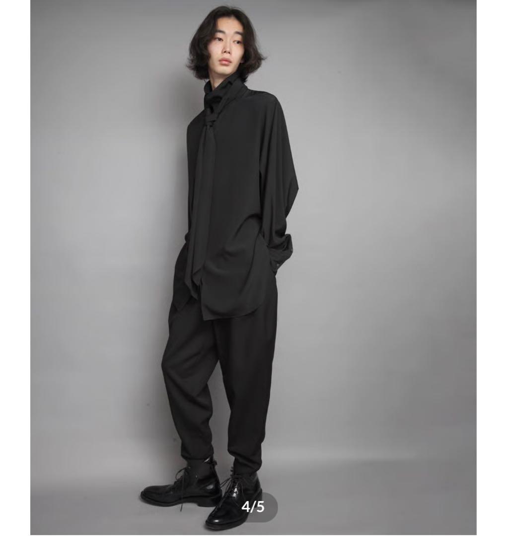 トップス ato Crepe de Chine SCARF SHIRTS/WHITE