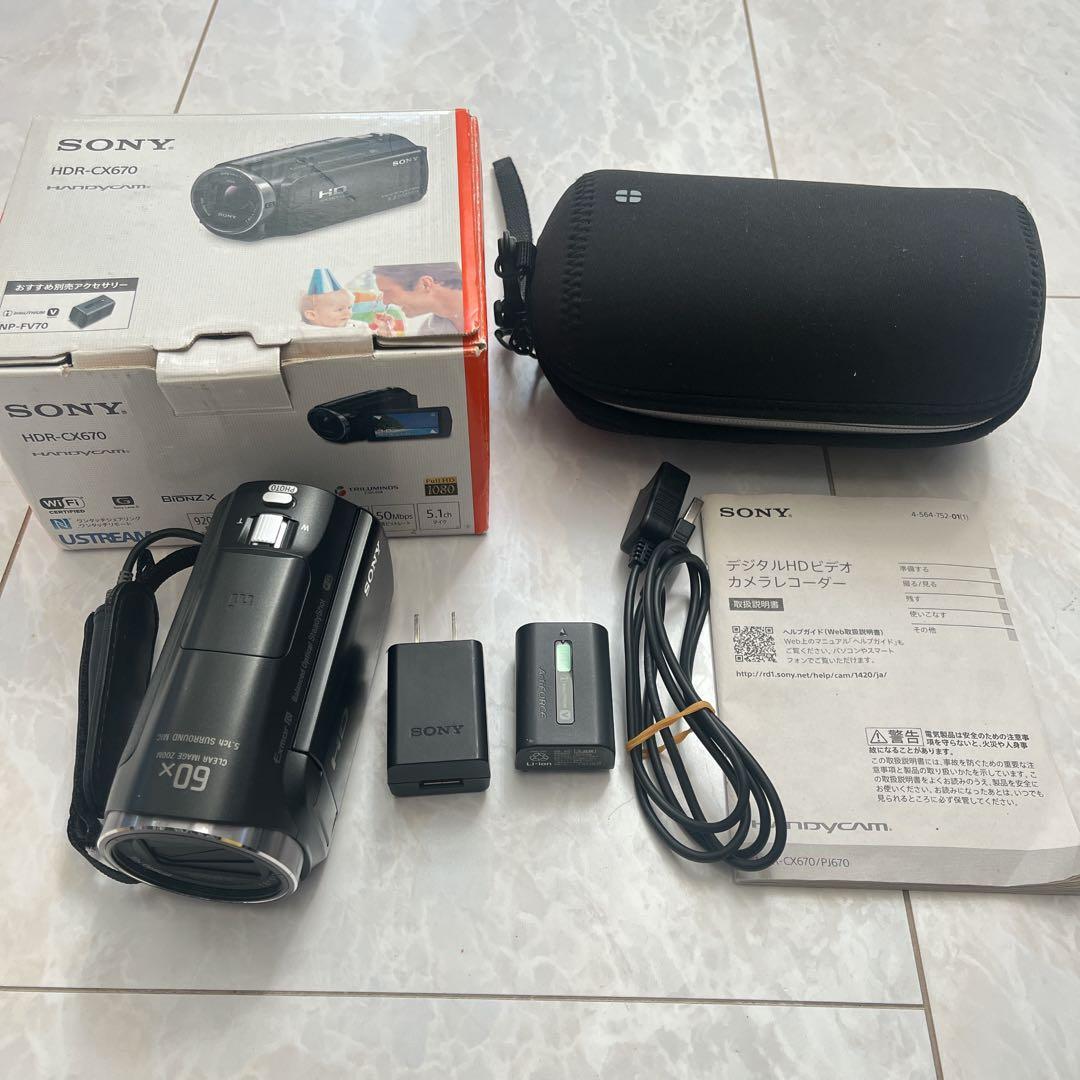 【おまけポーチ付】Sony HDR-CX670 ビデオカメラ 動作良好 （77）