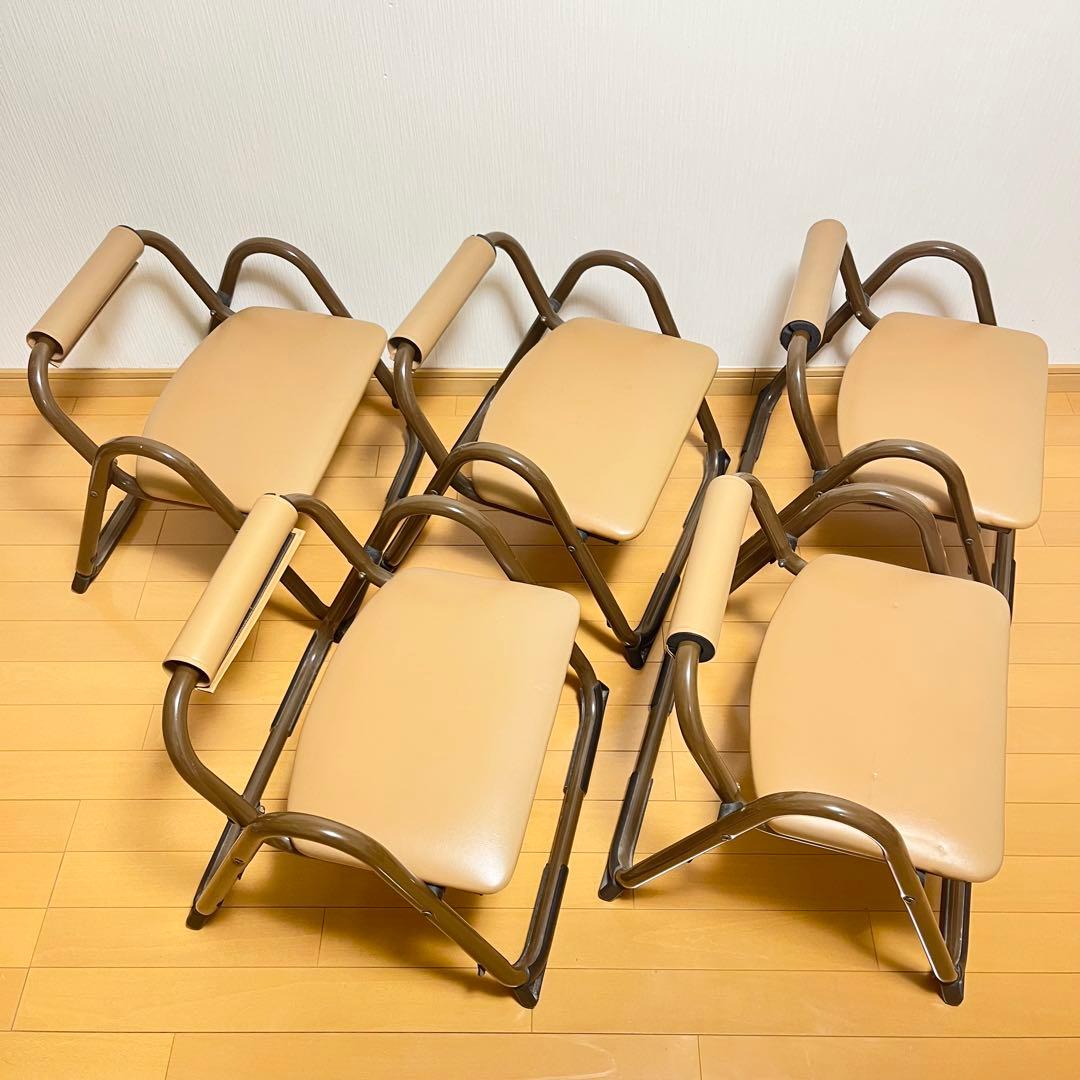 八木研 法事椅子 正座椅子 和室用 背もたれ付き 5脚セット スタッキング