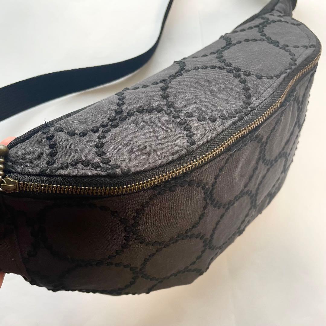 お値下げ　ラスト1点ミナペルホネン タンバリンチャコールハンドメイドボディバッグ