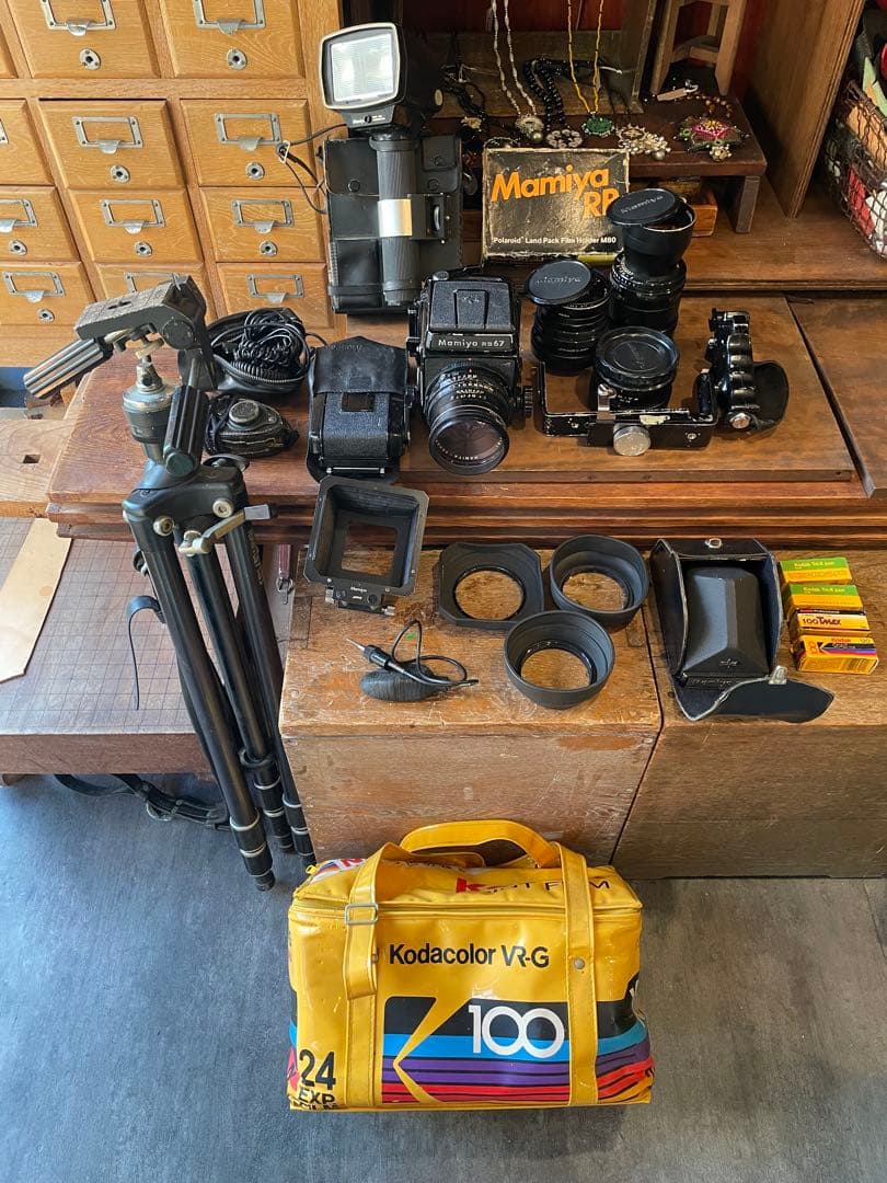 Mamiya RB67 広角、望遠、接写アタッチメント、ストロボ他セット