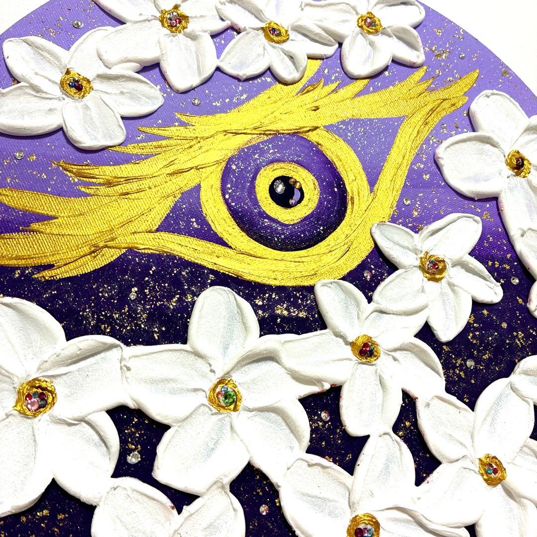 開運絵画　生命の木　龍神様　インフィニティ　眼　天界の花　昇龍　金箔