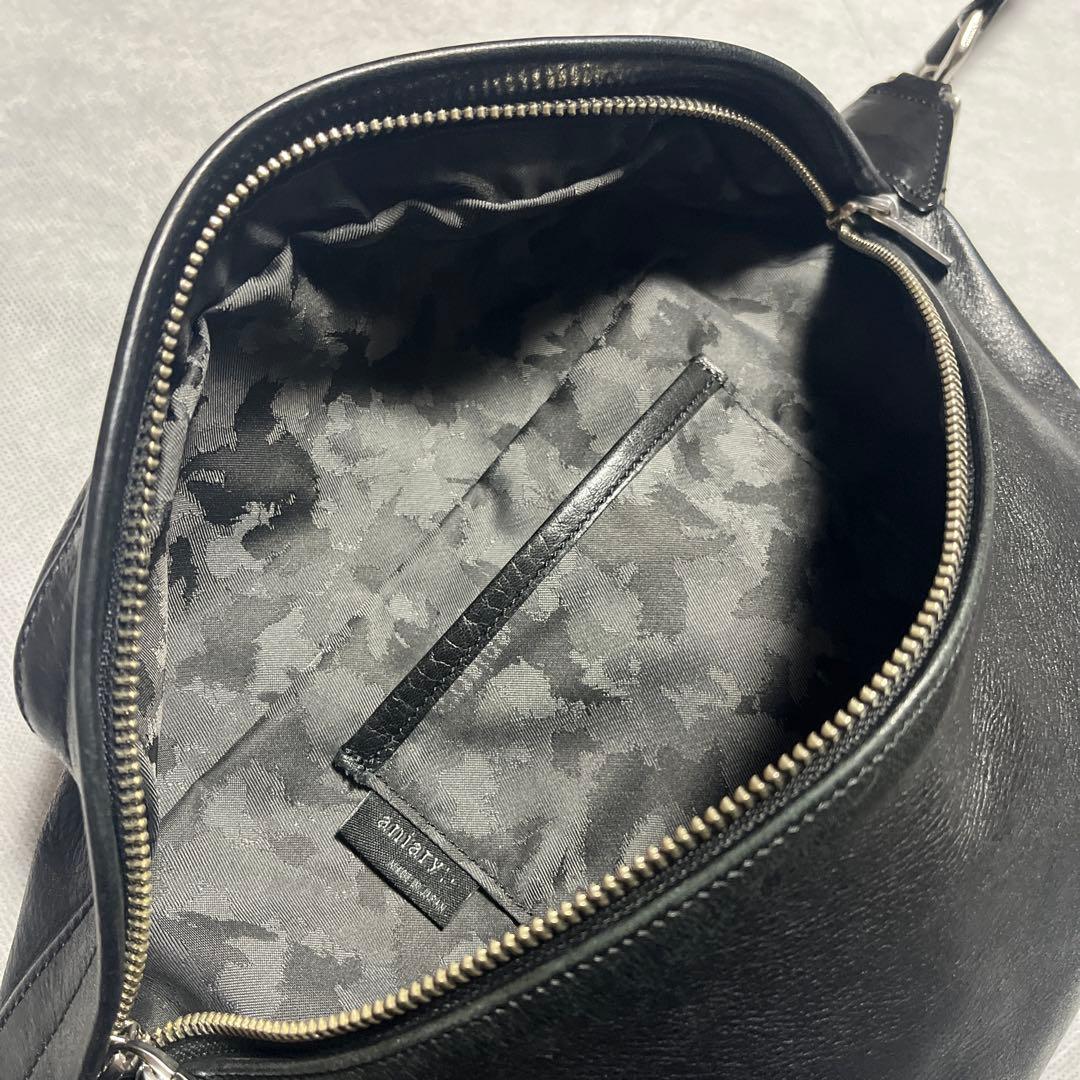 aniary アニアリ アンティークレザー ボディバッグ ブラック