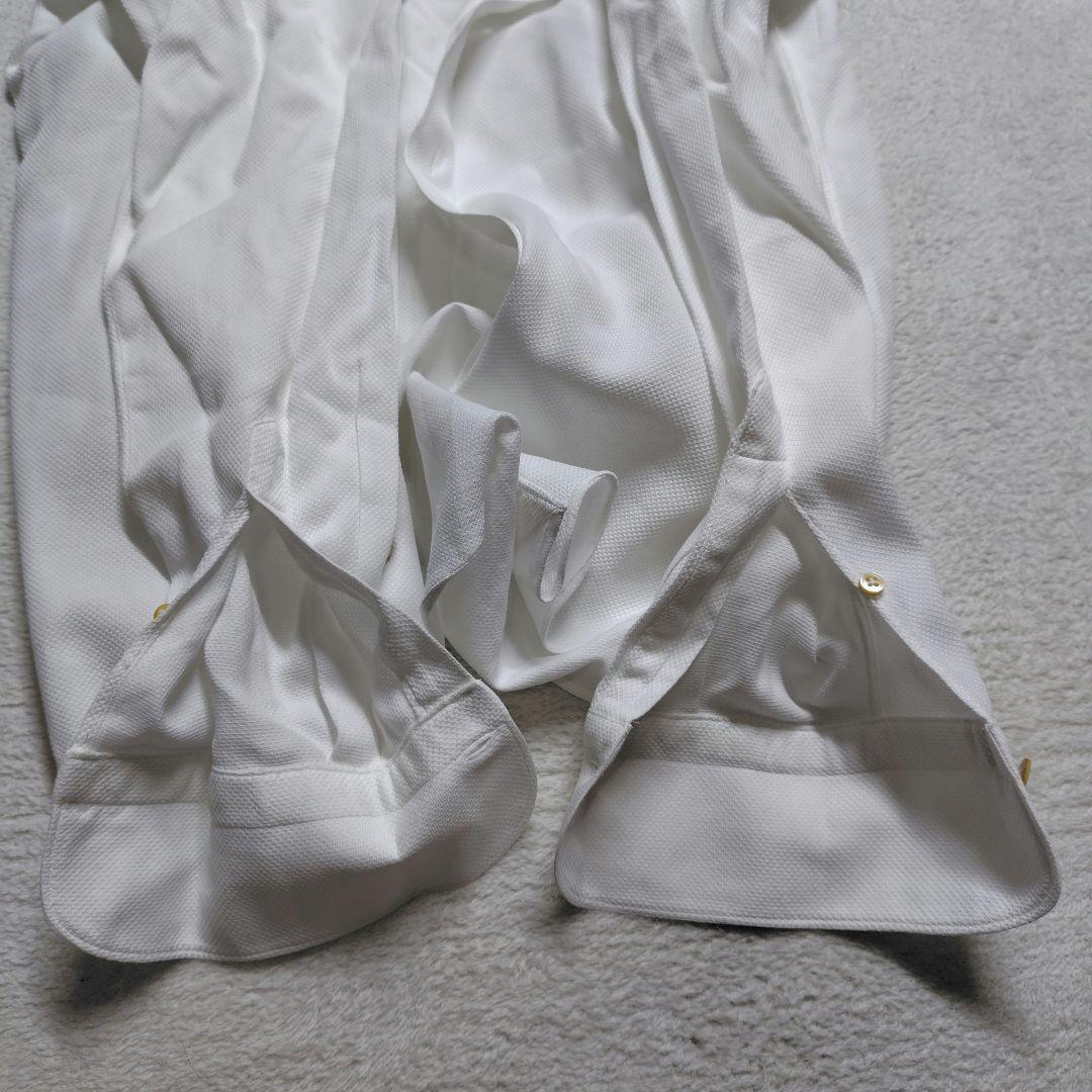 未使用に近い　現行　フィナモレ　シモーネ　コットンシャツ　凹凸　イタリア製