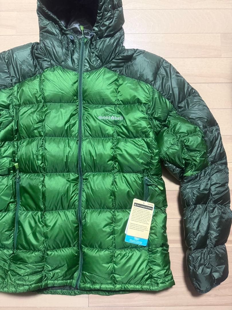 完売品 montbell スペリオダウンパーカ グリーン L 新品未使用 タグ付