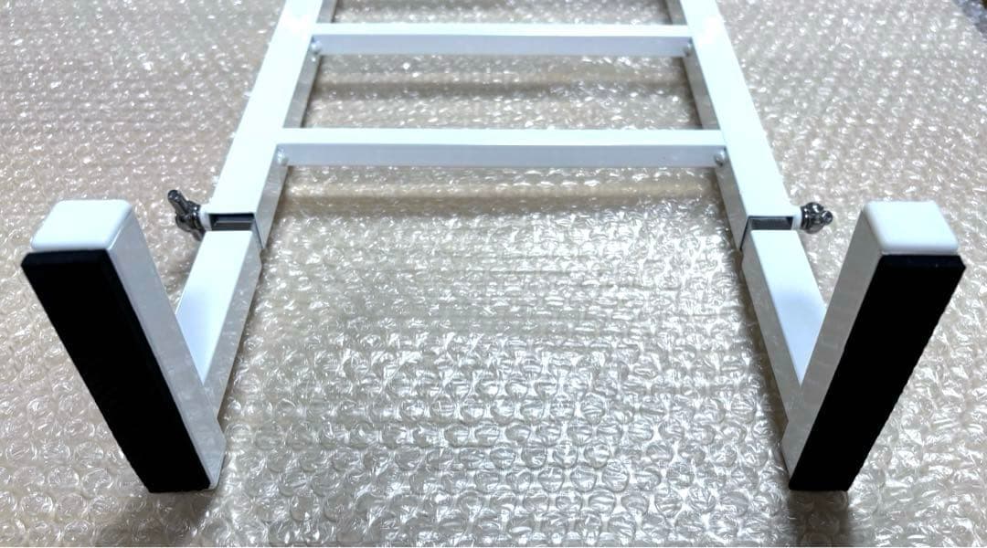 川口工器 ラダーランドリーラック ホワイト 棚3段 ミドル 200〜250cm