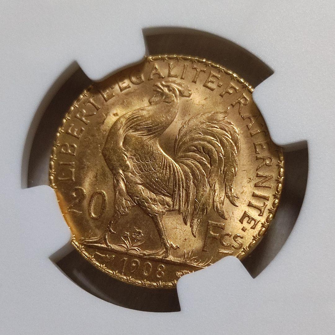 NGC MS64 金貨 フランス 20フラン 1913 マリアンヌ ルースター