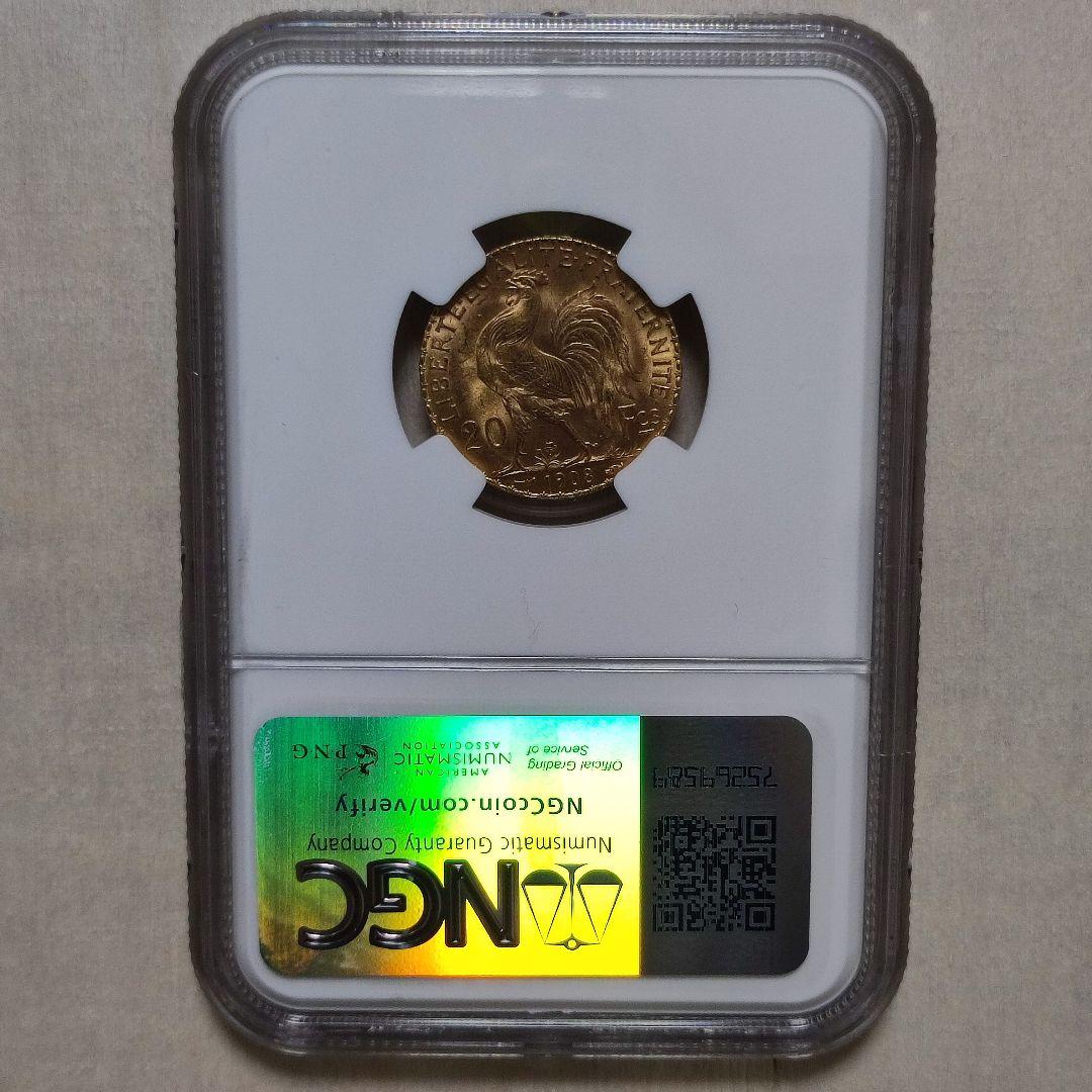 NGC MS64 金貨 フランス 20フラン 1913 マリアンヌ ルースター