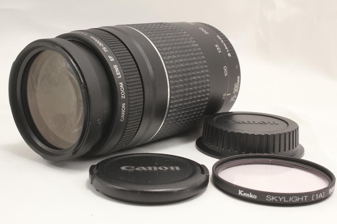 CANON EF 75-300 4-5.6 USM Ⅱ前後キャップ・フィルタ付き