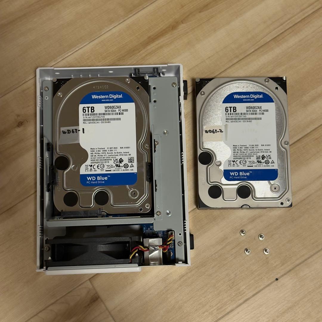 HDD 6TB 2台付属　Synology NAS 2ベイ DS223j