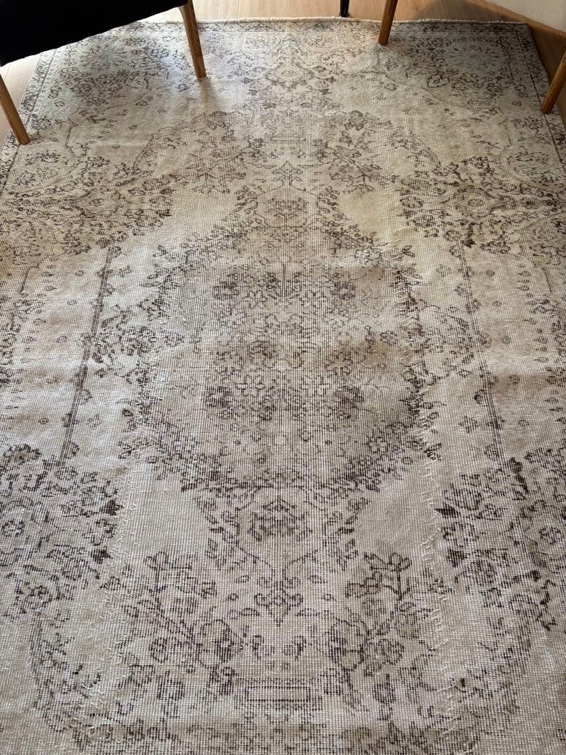 ヴィンテージラグ　トルコ　アナトリア　ウォッシュ　ベージュオーバーダイ