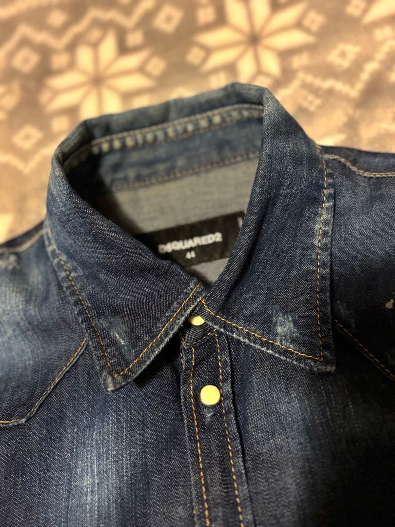 DSQUARED2 濃紺デニムシャツ　44