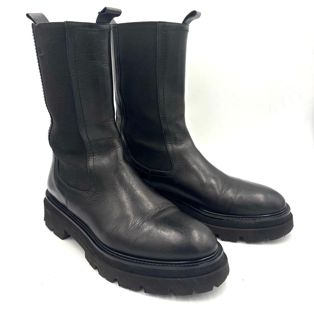 ✨美品✨パスクッチ サイドゴアブーツ【38】24.5cm ブラック