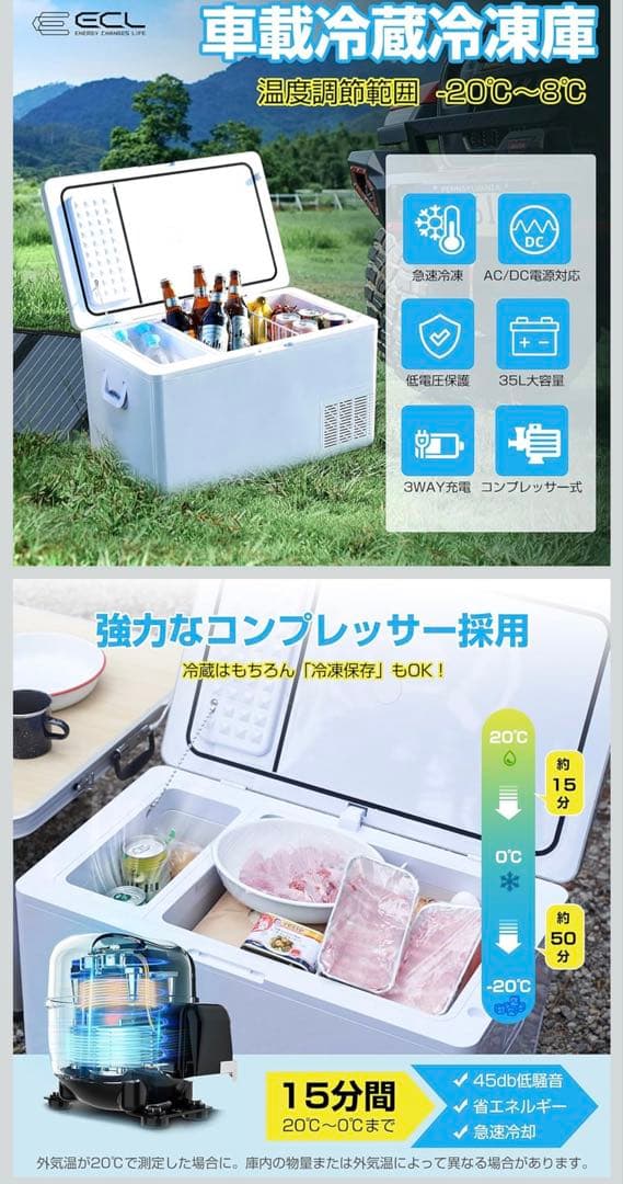 (最終値下げ)ECL 35L ポータブル冷凍庫 新品、未開封。