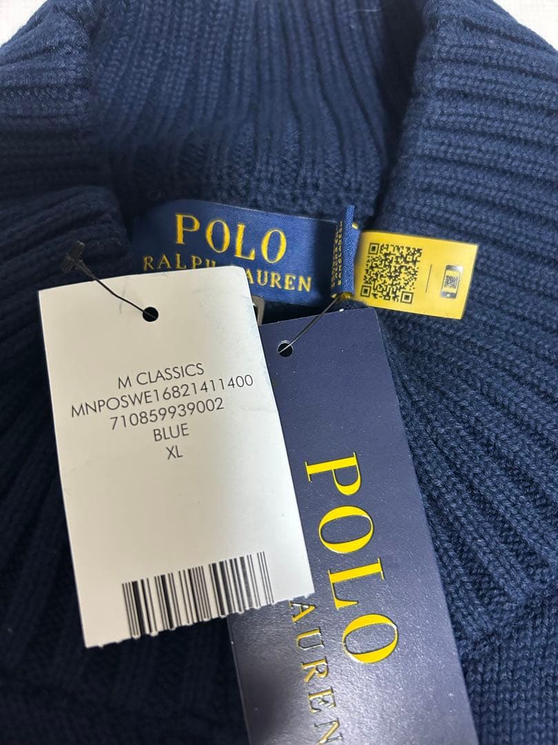 【新品】 ポロラルフローレン ハーフジップ ニット XL紺 ネイビー