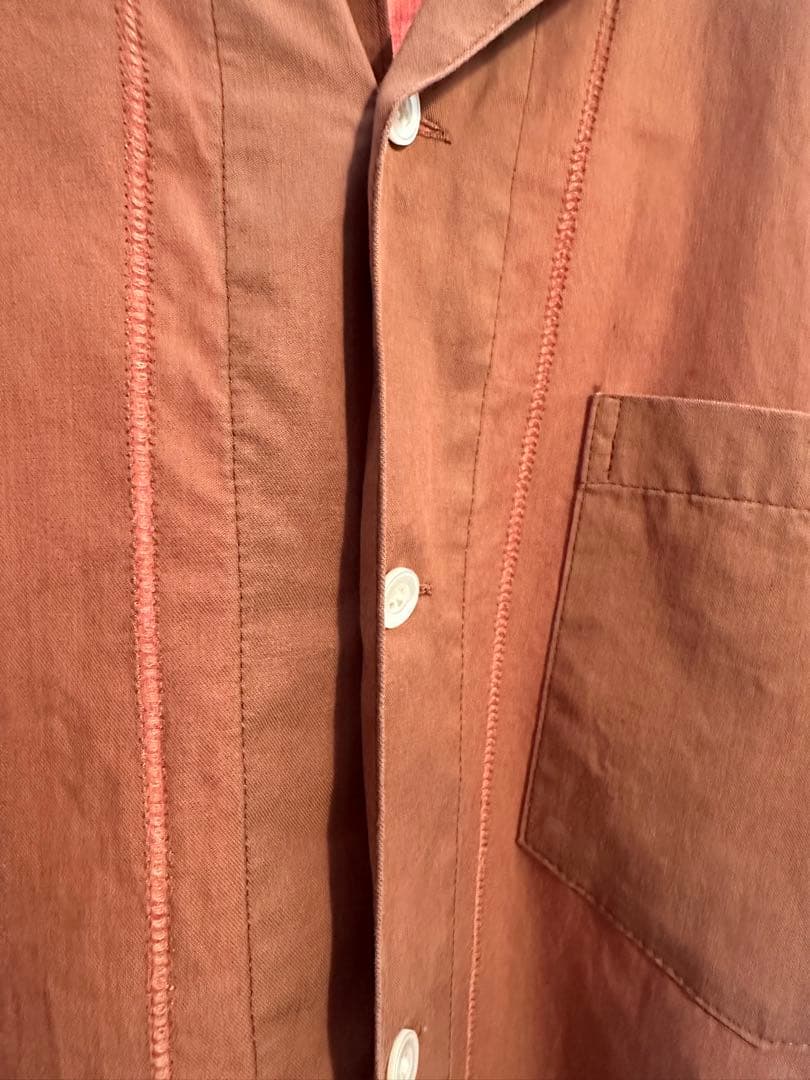 YOKE EMBROIDERY OPEN COLLAR SHIRT 半袖シャツ