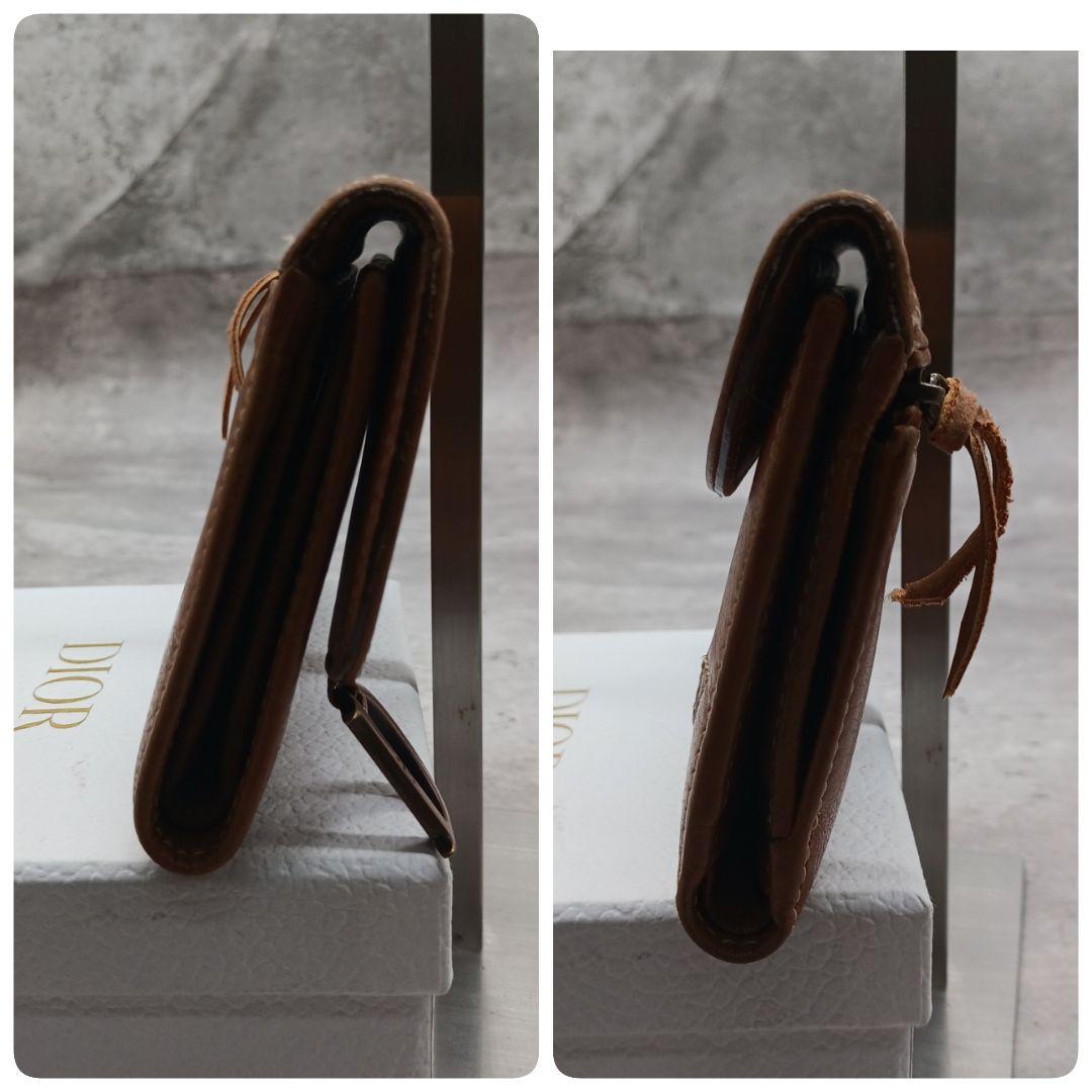 ✨美品✨ ディオール レザー サドル トロッター 三つ折り 長財布 ブラウン