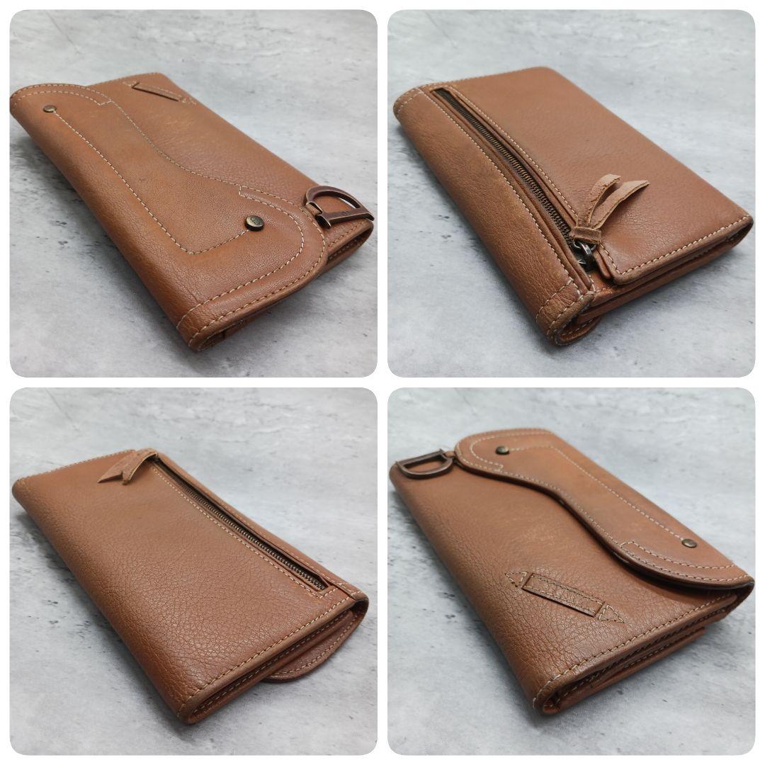 ✨美品✨ ディオール レザー サドル トロッター 三つ折り 長財布 ブラウン