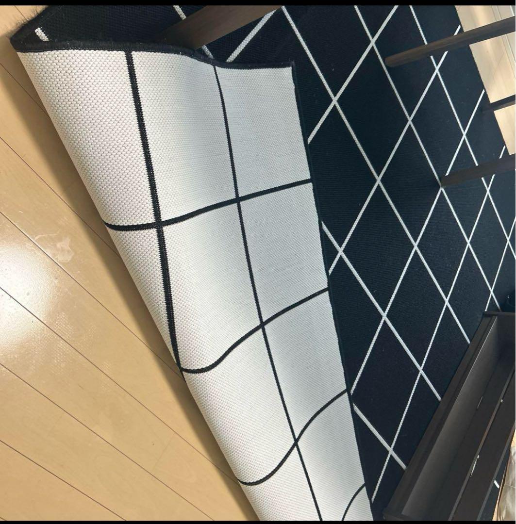 レア　IKEA／イケアSVALLERUP／スヴァレルプ ラグブラック