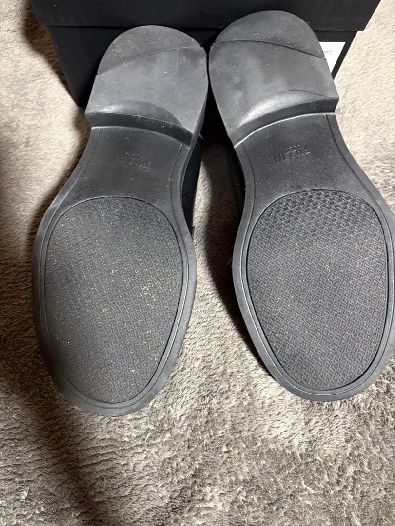 FILLIN ブラックレザー ローファー 24センチ