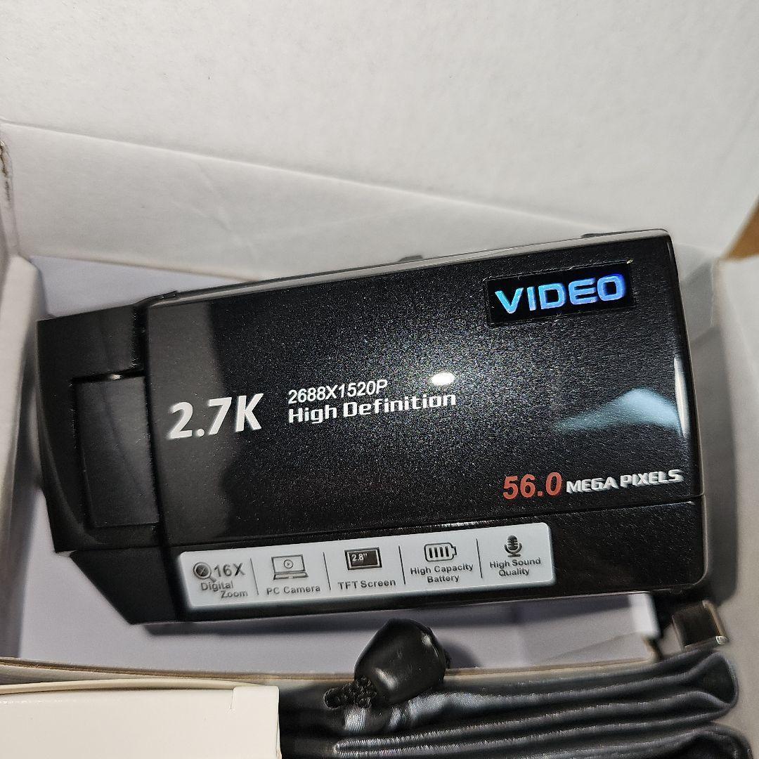 ビデオカメラ 2.7K 16 倍デジタルズーム ウェブカメラ 2.8 インチ軽量