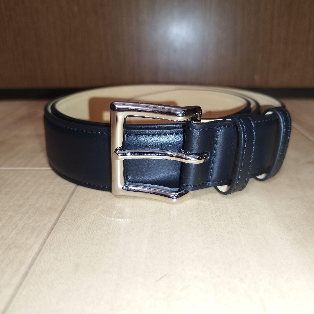 【美品】ジョンロブ　ベルト　カーフレザー　黒色　ブラック　85サイズ　メンズ