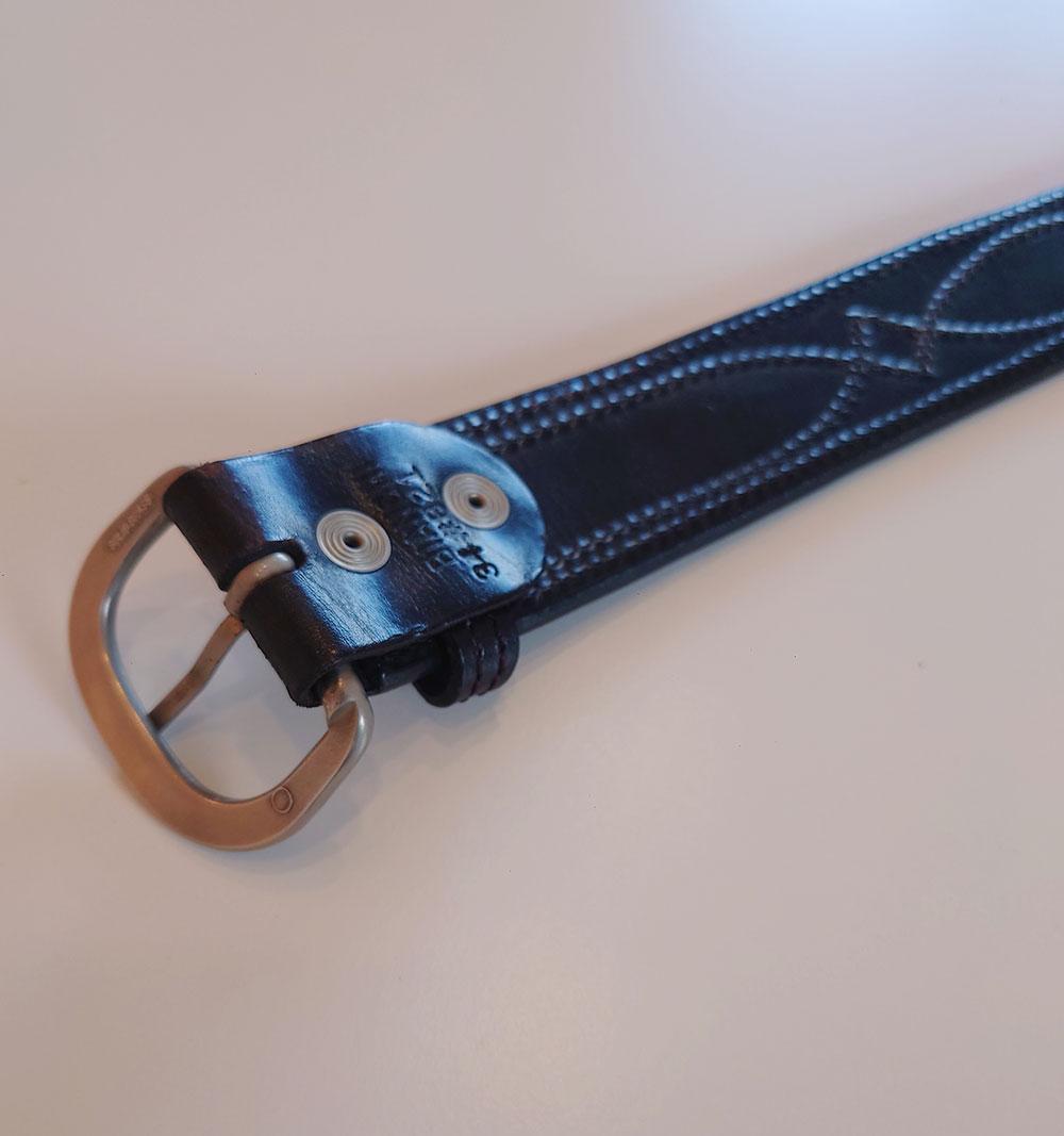 BIANCHI レザー ベルト B21 34インチ (黒&茶 2本セット) 美品