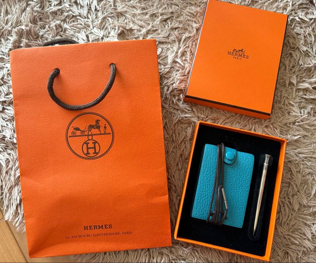 HERMES/エルメス/シェーブル/メモホルダー/ネックストラップ/メモ帳