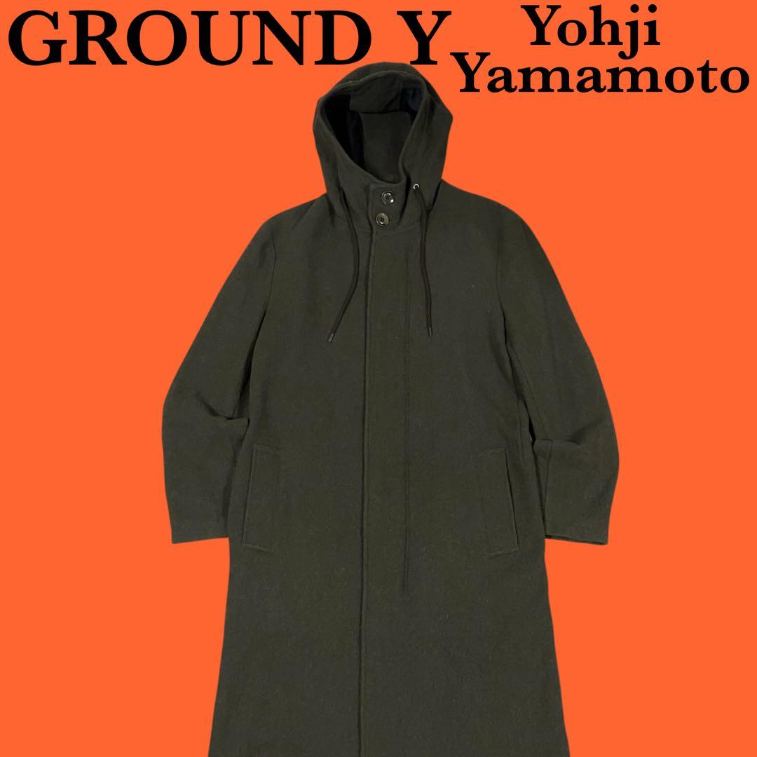 GROUND Y Yohji Yamamoto フードモッズコート ロングコート