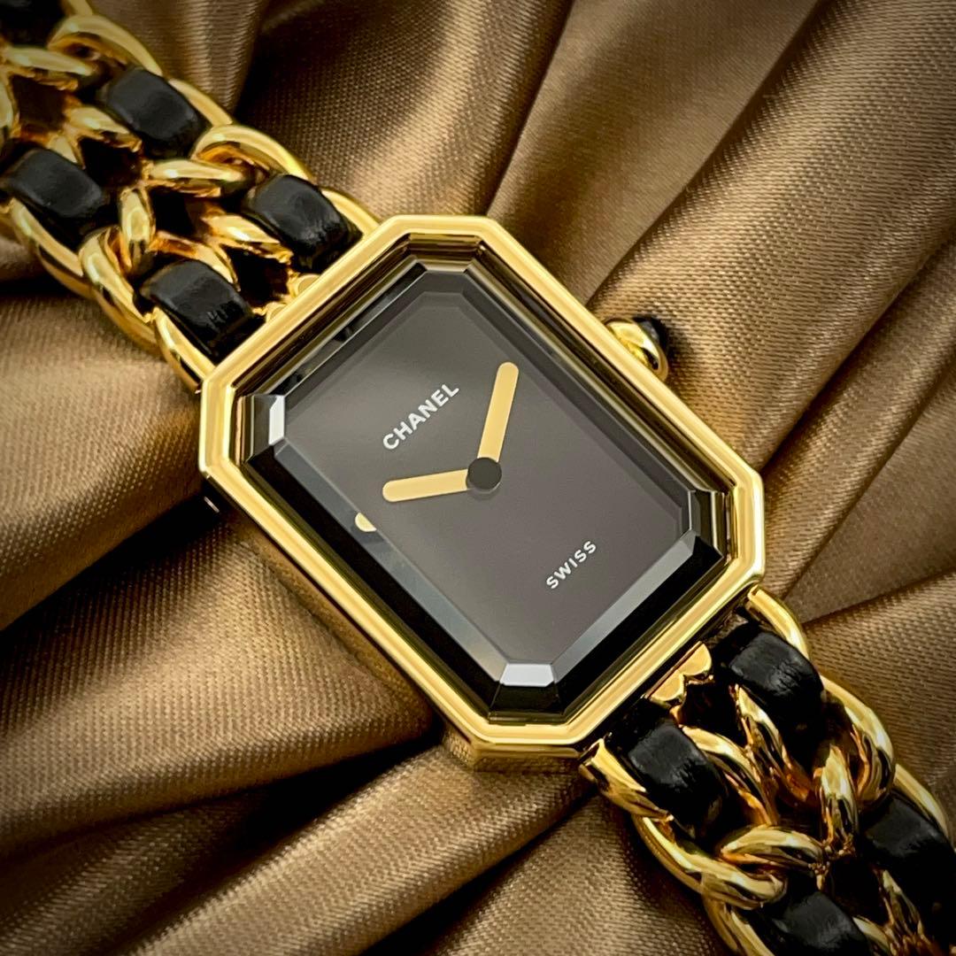 T172 シャネル プルミエールL H0001 GP×レザー クォーツ