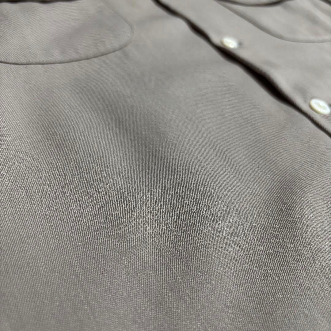 50s レーヨンギャバシャツ　単色レーヨン　ヴィンテージ　開襟シャツ　usa製