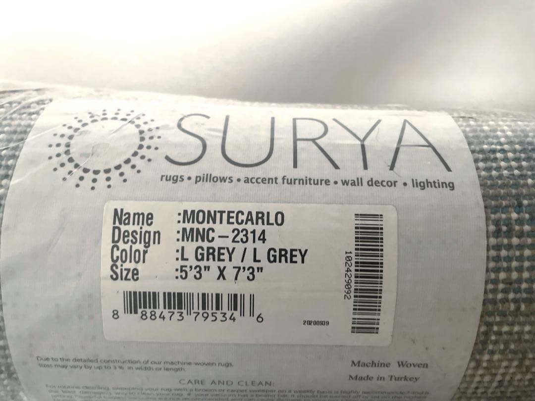 【新品/未開封】SURYA Monte Carlo MNC-2314 ラグ
